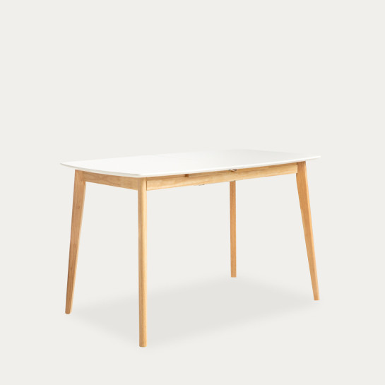kenay home Mesa de comedor extensible rectangular blanca y natural 120 ÚLTIMAS EDICIONES