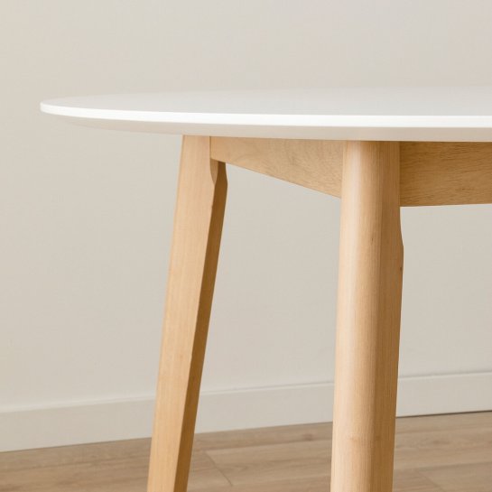 kenay home Mesa de comedor redonda blanca y natural 100 Últimos 2 días