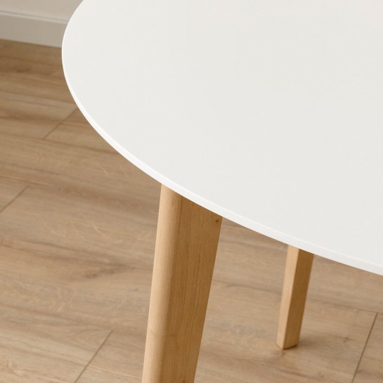 kenay home Mesa de comedor redonda blanca y natural 100 Últimos 2 días