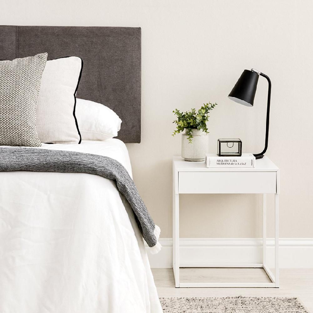 kenay home Mesita de noche blanca 1 cajón Liquidación