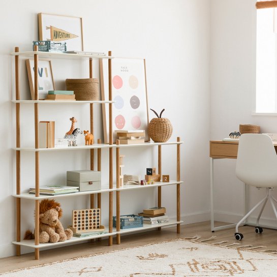 kenay home Estantería 82 blanco-natural infantil Ofertas de temporada