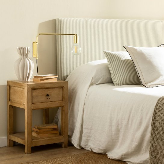 kenay home Mesita de noche natural 1 cajón 40 Gran oferta