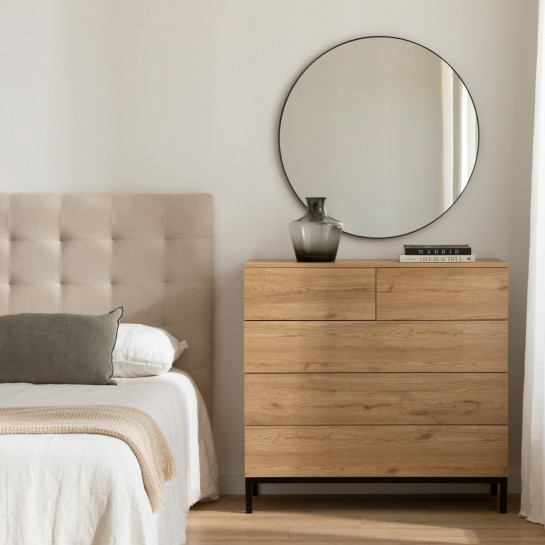 kenay home Cómoda natural 5 cajones Ventas relámpago