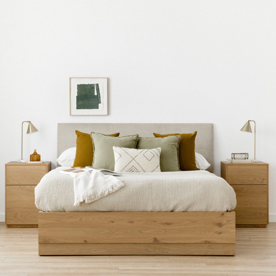 kenay home Canapé abatible con zapatero roble anudado personalizable Promoción por tiempo limitado