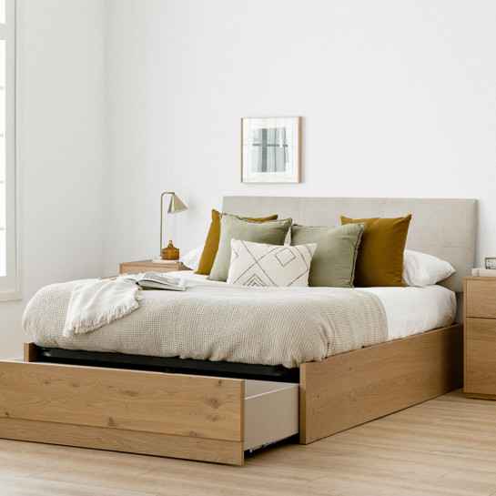 kenay home Canapé abatible con zapatero roble anudado personalizable Promoción por tiempo limitado