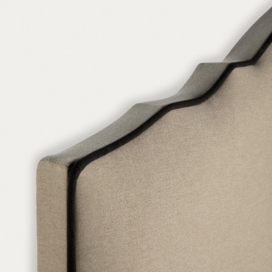 kenay home Cabecero tapizado 150/160 beige ribete negro Superdescuento