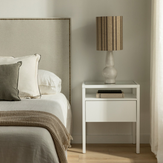 kenay home Mesita de noche blanca 1 cajón Grandes descuentos