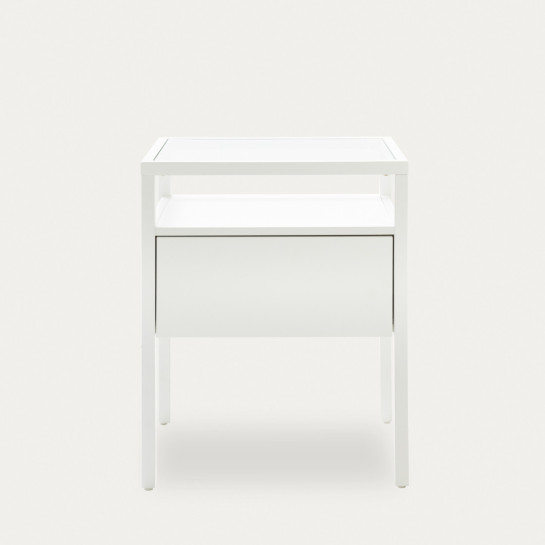 kenay home Mesita de noche blanca 1 cajón Grandes descuentos