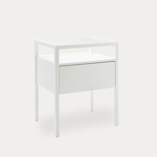 kenay home Mesita de noche blanca 1 cajón Grandes descuentos