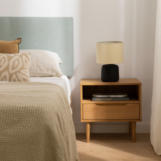kenay home Mesita de noche roble 1 cajón Precios de Black Friday