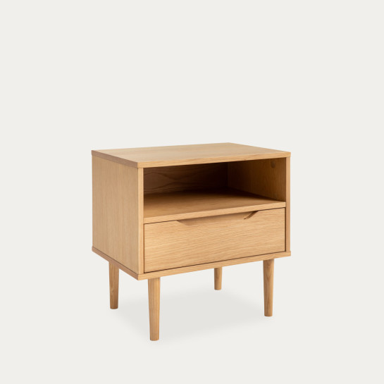 kenay home Mesita de noche roble 1 cajón Precios de Black Friday