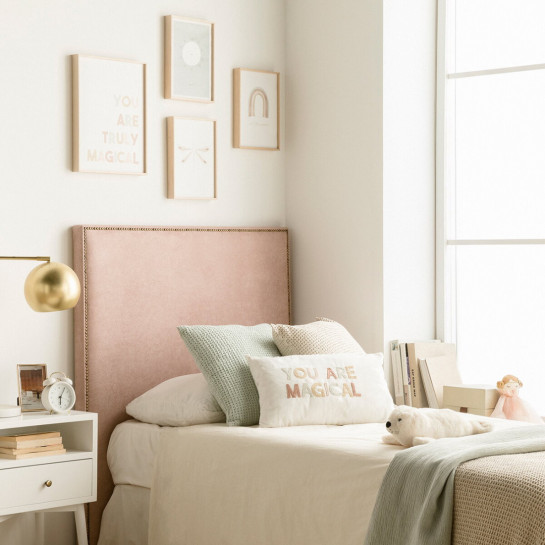 kenay home Cabecero tapizado 90/105 rosa Liquidación
