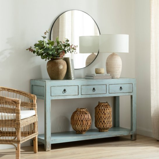 kenay home Consola azul 3 cajones Envío gratis