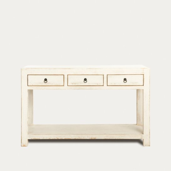 kenay home Consola blanca 3 cajones Envío gratis