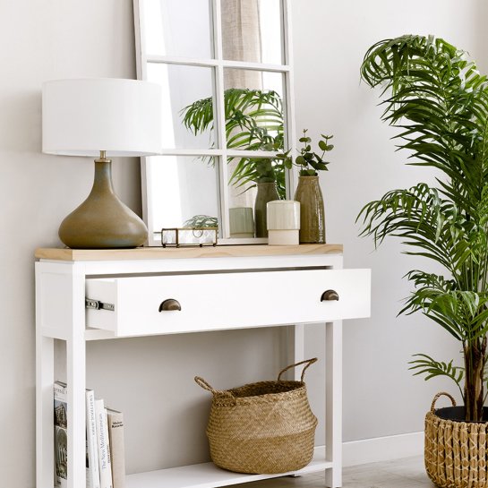 kenay home Consola blanca 1 cajón COMPRAR AHORA