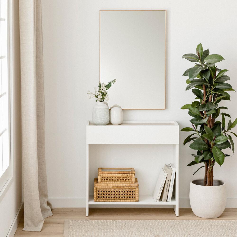 kenay home Consola blanca 1 cajón Superdescuento