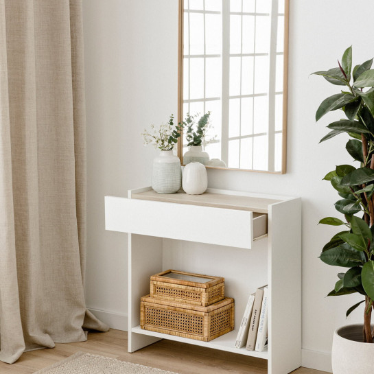 kenay home Consola blanca 1 cajón Superdescuento