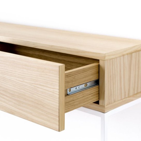 kenay home Consola blanca/natural 2 cajones Envío internacional gratuito
