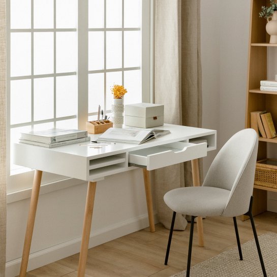 kenay home Escritorio blanco fresno Descuentos del mes