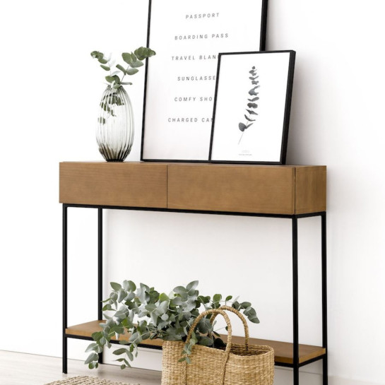 kenay home Consola negra/hazelnut Última moda