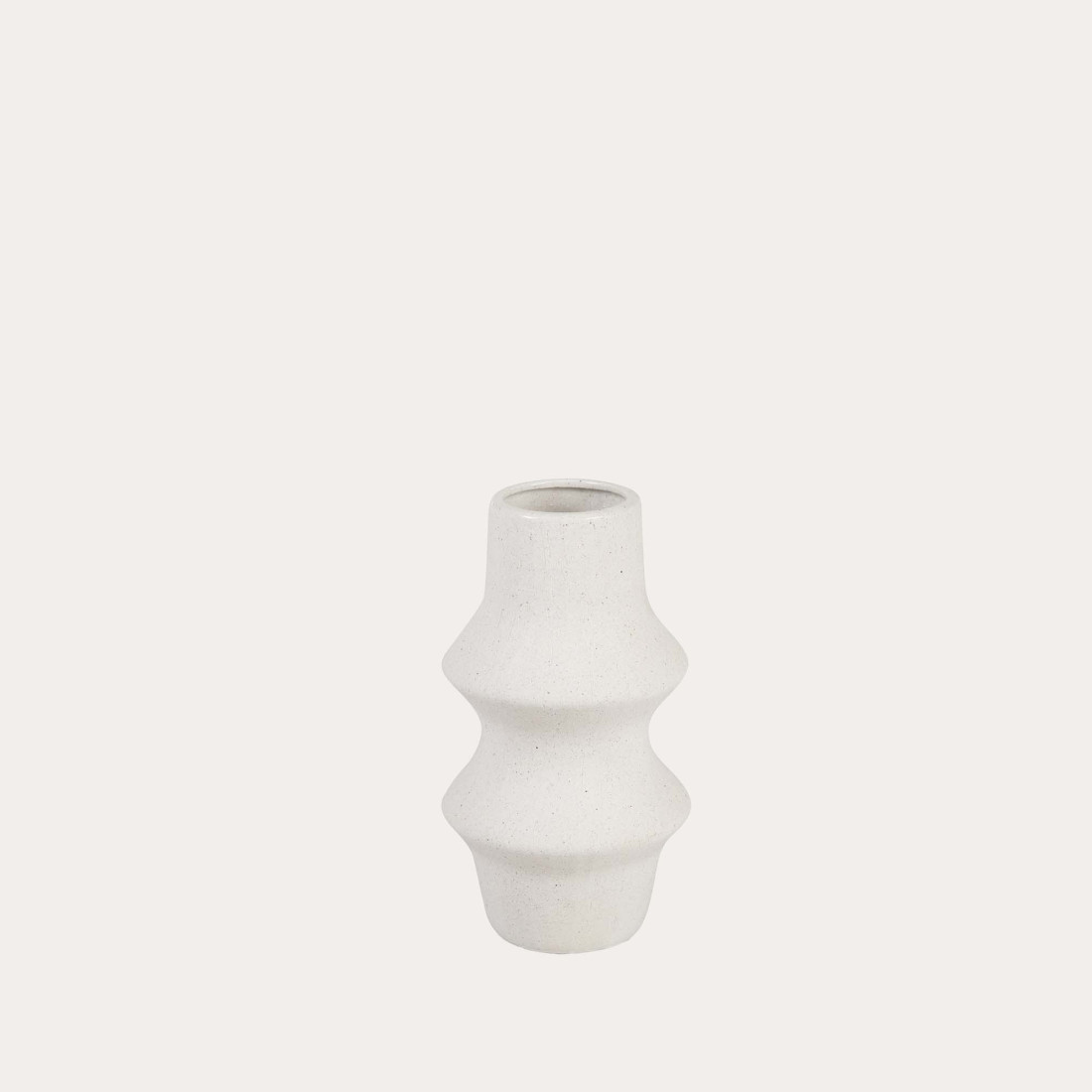 kenay home Jarrón cerámica blanco pequeño