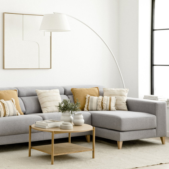 kenay home Sofá gris claro chaise derecha Libre de impuestos