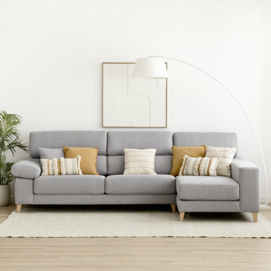 kenay home Sofá gris claro chaise derecha Libre de impuestos