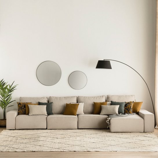 kenay home Sofá 3 plazas + chaise grande personalizable 2025