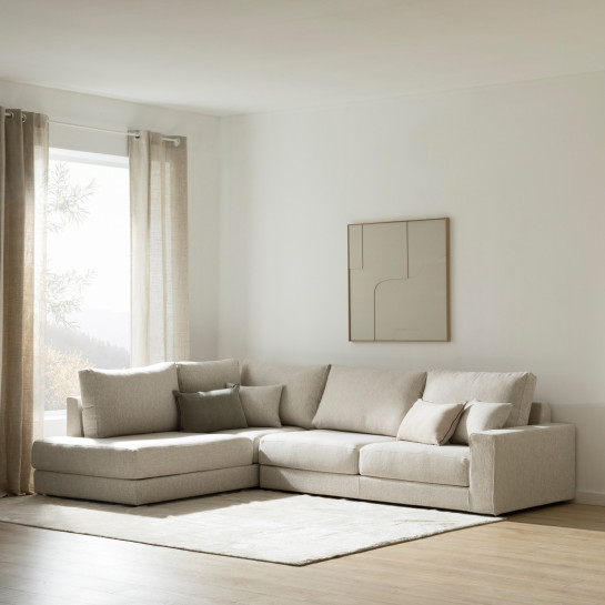 kenay home Sofá rinconera izquierda beige En línea