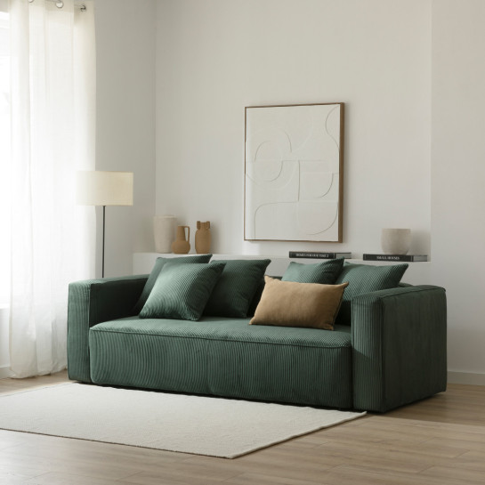 kenay home Sofá cama pana verde Outlet