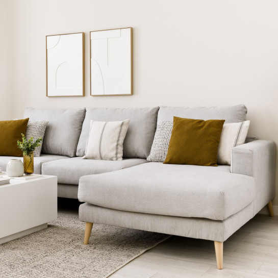 kenay home Sofá chaise derecha gris claro Rebajas top