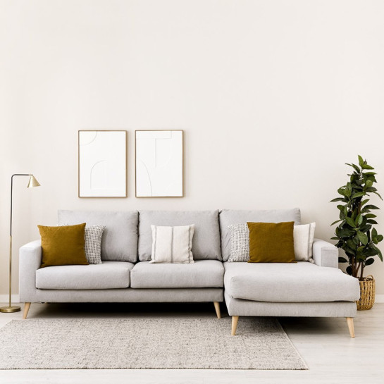 kenay home Sofá chaise derecha gris claro Rebajas top