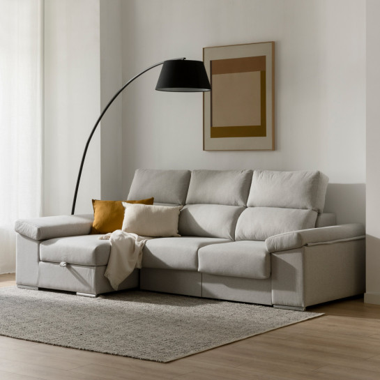 kenay home Sofá gris chaise izquierda Últimos 2 días