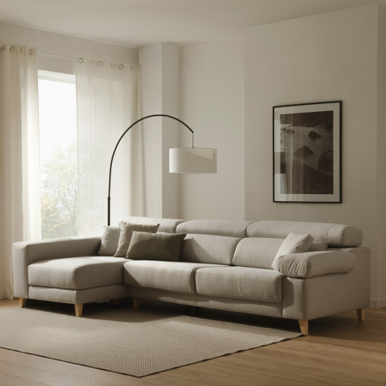 kenay home Sofá gris claro chaise izquierda Grandes descuentos