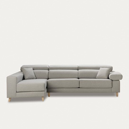 kenay home Sofá gris claro chaise izquierda Grandes descuentos