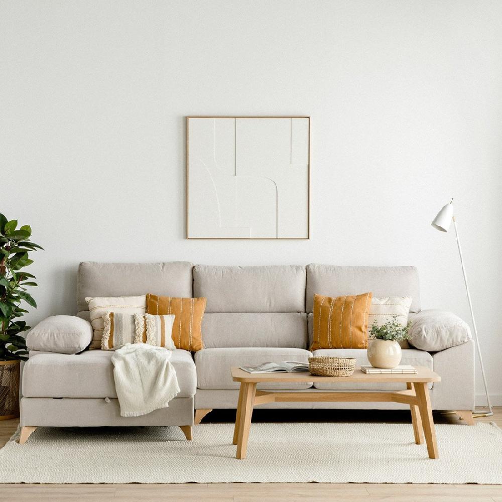 kenay home Sofá con arcón chaise izquierda perla Precios de Black Friday