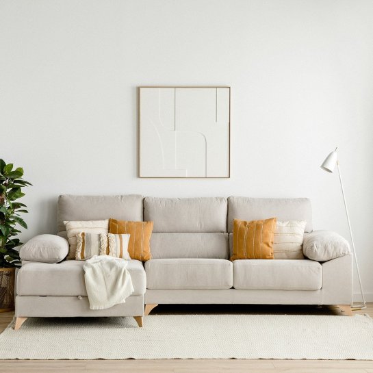 kenay home Sofá con arcón chaise izquierda perla Precios de Black Friday