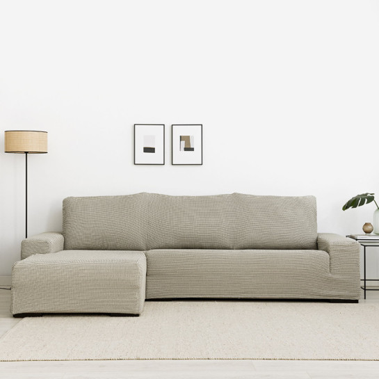 kenay home Funda sofá chaise izquierda brazo largo gris claro Oferta exclusiva