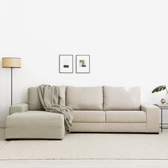 kenay home Funda sofá chaise izquierda brazo largo gris claro Oferta exclusiva