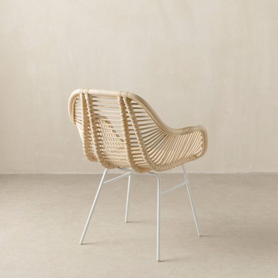 kenay home Sillón de ratán patas blancas Oferta especial