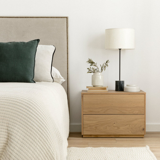 kenay home Mesita roble nudoso 2 cajones COMPRAR AHORA