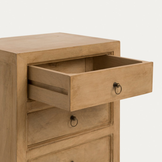 kenay home Conjunto cabecero tapizado 150 perla Solum + 2 mesitas de noche natural 3 cajones Rustic Rebajas de fábrica