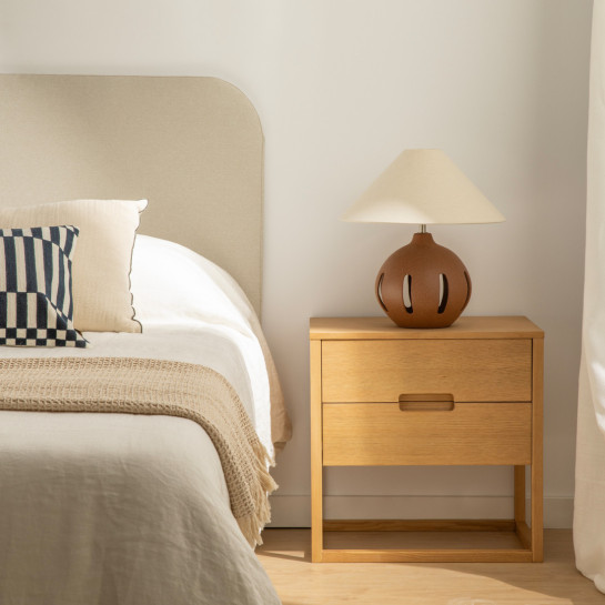 kenay home Pack 2 mesitas de noche roble 2 cajones Rebajas online