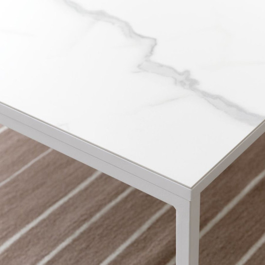 kenay home Mesa de centro cuadrada blanca 90 Oferta especial