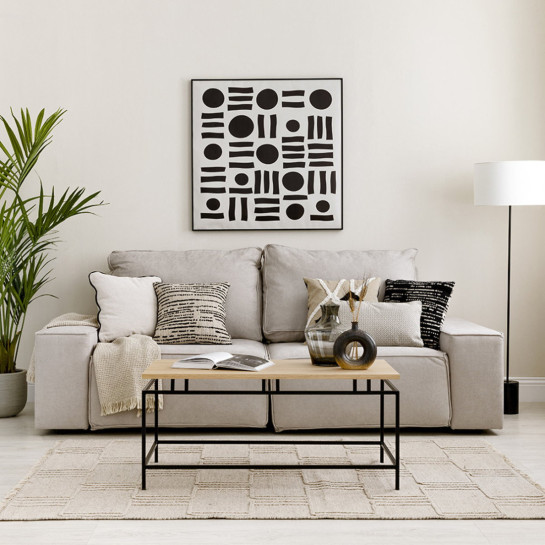 kenay home Mesa de centro rectangular natural y negra 100 ÚLTIMAS EDICIONES