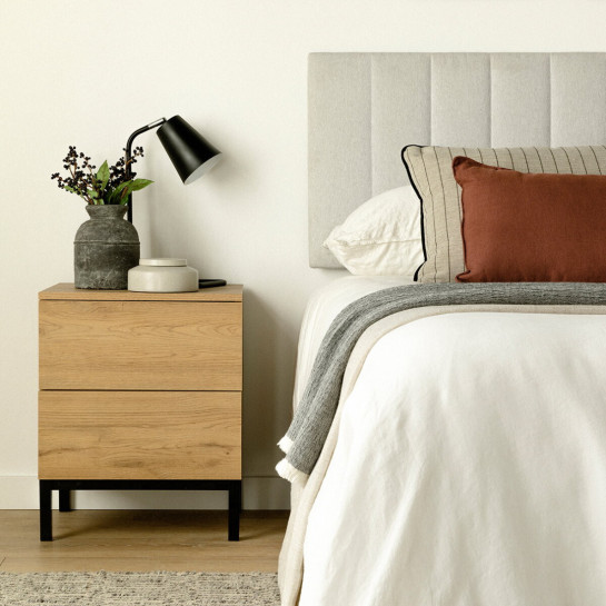 kenay home Pack 2 mesitas de noche natural 2 cajones Grandes ahorros