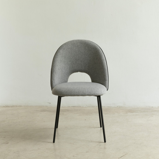 kenay home Pack 2 sillas tapizadas gris ribete negro Outlet online