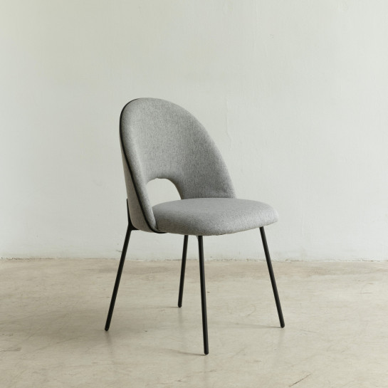 kenay home Pack 2 sillas tapizadas gris ribete negro Outlet online