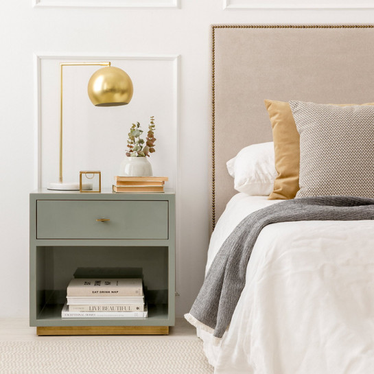 kenay home Pack 2 mesitas de noche verde 1 cajón Ofertas