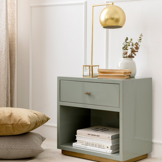 kenay home Pack 2 mesitas de noche verde 1 cajón Ofertas